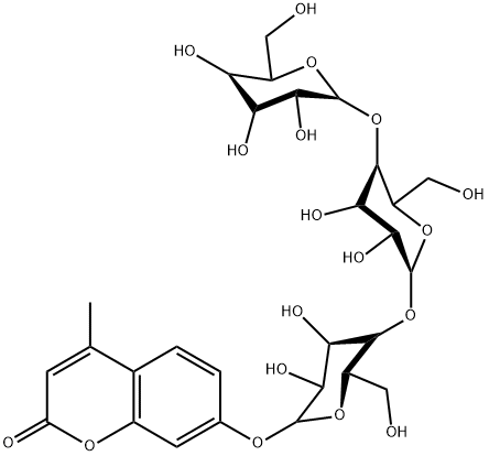 4-甲基伞形酮-Β-D-纤维三糖苷, 84325-18-8, 结构式