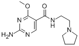 2-アミノ-4-メトキシ-N-[2-(1-ピロリジニル)エチル]-5-ピリミジンカルボアミド 化学構造式