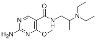 2-アミノ-N-[2-(ジエチルアミノ)プロピル]-4-メトキシ-5-ピリミジンカルボアミド 化学構造式