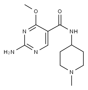 2-Amino-4-methoxy-N-(1-methyl-4-piperidinyl)-5-pyrimidinecarboxamide 结构式
