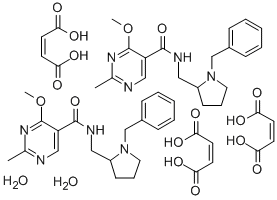 5-Pyrimidinecarboxamide, N-((1-benzyl-2-pyrrolidinyl)methyl)-4-methoxy -2-methyl-, maleate, hydrate (2:3:2) 结构式