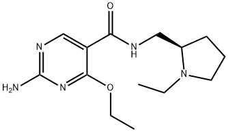 5-Pyrimidinecarboxamide, 2-amino-4-ethoxy-N-((1-ethyl-2-pyrrolidinyl)m ethyl)-, (R)-(+)- Structure