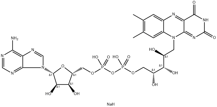 黄素腺嘌呤二核苷酸二钠, 84366-81-4, 结构式