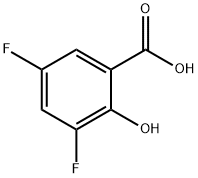 3,5-ジフルオロ-2-ヒドロキシ安息香酸 化学構造式