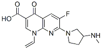 1-ethenyl-6-fluoro-7-(3-methylaminopyrrolidin-1-yl)-4-oxo-1,8-naphthyr idine-3-carboxylic acid Structure