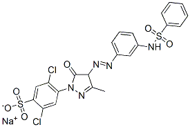 sodium 2,5-dichloro-4-[4,5-dihydro-3-methyl-5-oxo-4-[[3-[(phenylsulphonyl)amino]phenyl]azo]-1H-pyrazol-1-yl]benzenesulphonate Structure