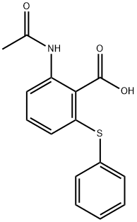2-(アセチルアミノ)-6-(フェニルチオ)安息香酸 化学構造式
