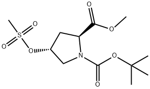 (2S,4R)-BOC-Γ-甲磺酰基氧甲基脯氨酸甲酯, 84520-67-2, 结构式