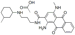1-amino-9,10-dihydro-4-(methylamino)-N-[(3-methylcyclohexylamino)propyl]-9,10-dioxoanthracene-2-carboxamide monoacetate 结构式