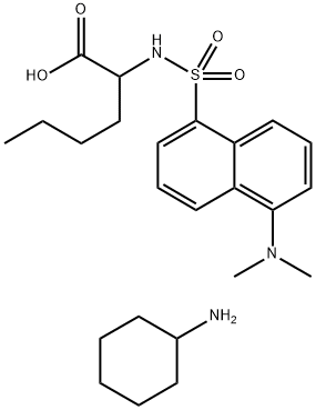 rac-(R*)-2-[[[5-(ジメチルアミノ)-1-ナフタレニル]スルホニル]アミノ]ヘキサン酸・シクロヘキサンアミン 化学構造式