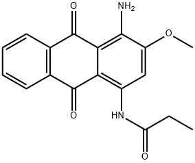 N-[(4-アミノ-9,10-ジヒドロ-3-メトキシ-9,10-ジオキソアントラセン)-1-イル]プロパンアミド 化学構造式