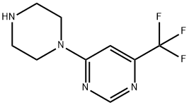 4-(1-ピペラジニル)-6-(トリフルオロメチル)ピリミジン 化学構造式