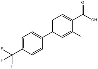 3-Fluoro-4'-(trifluoroMethyl)-[1,1'-biphenyl]-4-carboxylic acid 结构式
