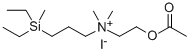 1-Propanaminium, N-(2-(acetyloxy)ethyl)-3-(diethylmethylsilyl)-N,N-dim ethyl-, iodide Struktur