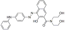 3-hydroxy-N,N-bis(2-hydroxyethyl)-4-[[4-(phenylamino)phenyl]azo]naphthalene-2-carboxamide Struktur