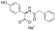 sodium (R)-(4-hydroxyphenyl)(phenylacetamido)acetate 结构式