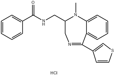 Benzamide, N-((2,3-dihydro-1-methyl-5-(3-thienyl)-1H-1,4-benzodiazepin -2-yl)methyl)-, monohydrochloride 结构式