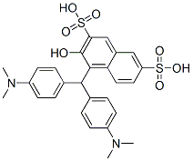 4-[bis[4-(dimethylamino)phenyl]methyl]-3-hydroxynaphthalene-2,7-disulphonic acid 结构式