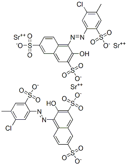 4-[(5-chloro-4-methyl-2-sulphophenyl)azo]-3-hydroxynaphthalene-2,7-disulphonic acid, strontium salt 结构式