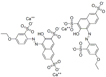 4-[(4-ethoxy-2-sulphophenyl)azo]-3-hydroxynaphthalene-2,7-disulphonic acid, calcium salt Structure