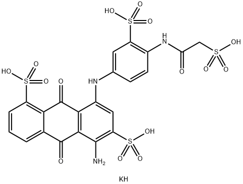 tetrapotassium 5-amino-9,10-dihydro-9,10-dioxo-8-[[3-sulphonato-4-[(sulphonatoacetyl)amino]phenyl]amino]anthracene-1,7-disulphonate Structure