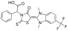 5-[1,3-dihydro-1,3-dimethyl-5-(trifluoromethyl)-2H-benzimidazol-2-ylidene]-4-oxo-alpha-phenyl-2-thioxothiazolidin-3-acetic acid Structure