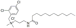 (2,4-dichlorobenzyl)dimethyl[3-[(1-oxododecyl)amino]propyl]ammonium chloride Structure