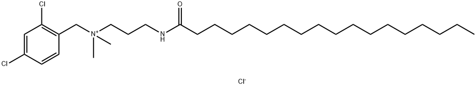 (2,4-dichlorobenzyl)dimethyl[3-[(1-oxooctadecyl)amino]propyl]ammonium chloride Structure