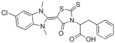 alpha-benzyl-5-(5-chloro-1,3-dihydro-1,3-dimethyl-2H-benzimidazol-2-ylidene)-4-oxo-2-thioxothiazolidin-3-acetic acid Structure