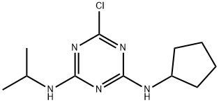 6-クロロ-N-シクロペンチル-N'-(1-メチルエチル)-1,3,5-トリアジン-2,4-ジアミン 化学構造式