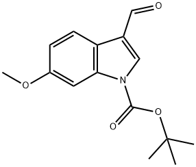 1-BOC-3-ホルミル-6-メトキシインドール 化学構造式