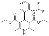 2,6-Dimethyl-3,5-diethoxycarbonyl-4-(o-difluoromethoxyphenyl)-1,4-dihy dropyridine 结构式