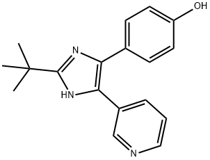 4-(5-pyridin-3-yl-2-tert-butyl-3H-imidazol-4-yl)phenol Structure