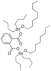 [1,2-フェニレンビス(カルボニルオキシ)]ビス[ジブチル(オクチルオキシ)スタンナン] 化学構造式