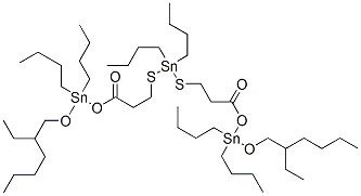 8,8,14,14,20,20-ヘキサブチル-5,23-ジエチル-10,18-ジオキソ-7,9,19,21-テトラオキサ-13,15-ジチア-8,14,20-トリスタンナヘプタコサン 化学構造式
