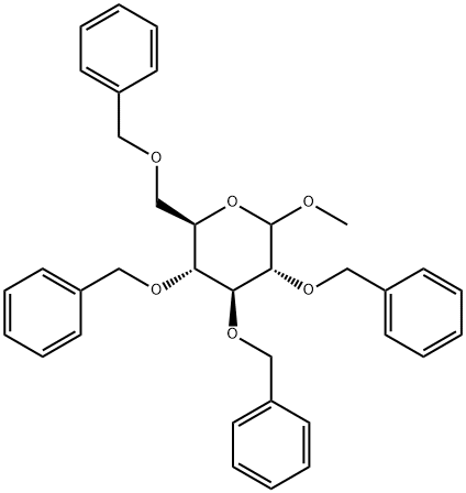 甲基-2,3,4,6-四-O-苄基-D-吡喃葡萄糖苷 结构式