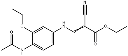 3-[[4-(乙酰氨基)-3-乙氧基苯基]氨基]-2-氰基-2-丙烯酸乙酯, 848133-74-4, 结构式