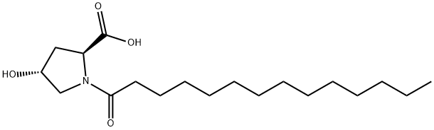 N-十四碳酰基-4-羟基-L-脯氨酸, 848390-99-8, 结构式