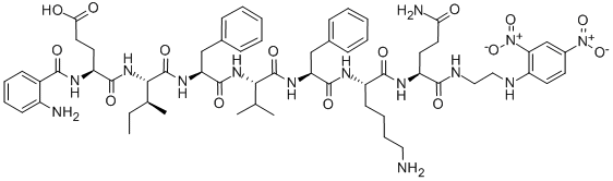ABZ-GLU-ILE-PHE-VAL-PHE-LYS-GLN-ETHYLENEDIAMINE-DNP, 848491-08-7, 结构式