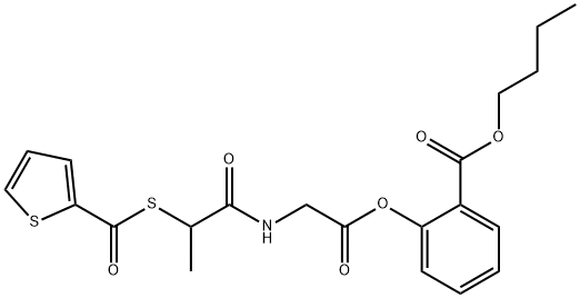 Glycine, N-(1-oxo-2-((2-thienylcarbonyl)thio)propyl)-, 2-(butoxycarbon yl)phenyl ester Structure