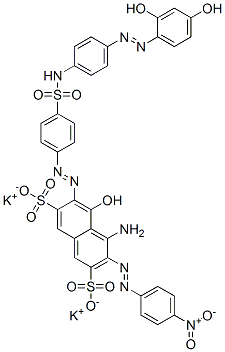 4-amino-6-[[4-[[[4-[(2,4-dihydroxyphenyl)azo]phenyl]amino]sulphonyl]phenyl]azo]-5-hydroxy-3-[(4-nitrophenyl)azo]naphthalene-2,7-disulphonic acid, potassium salt Structure