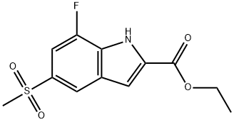 ETHYL 7-FLUORO-5-(METHYLSULFONYL)-1H-INDOLE-2-CARBOXYLATE Structure
