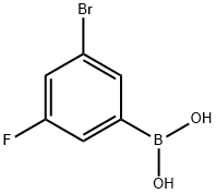 3‐ブロモ‐5‐フルオロフェニルボロン酸 化学構造式