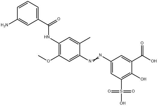 5-[[4-[(3-アミノベンゾイル)アミノ]-5-メトキシ-2-メチルフェニル]アゾ]-2-ヒドロキシ-3-スルホ安息香酸 化学構造式