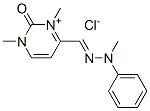 1,2-ジヒドロ-1,3-ジメチル-4-[(メチルフェニルヒドラゾノ)メチル]-2-オキソ-3-ピリミジニウム・クロリド 化学構造式