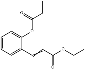 3-[2-(1-オキソプロポキシ)フェニル]プロペン酸エチル 化学構造式