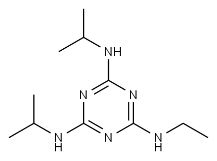 N-ethyl-N',N''-bis(isopropyl)-1,3,5-triazine-2,4,6-triamine  Struktur