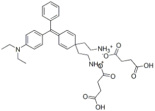 N-[4-[[4-(ジエチルアミノ)フェニル]フェニルメチレン]-2,5-シクロヘキサジエン-1-イリデン]-N-エチルエタンアミニウム・水素ブタンジオアート 化学構造式