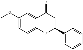 (S)-2,3-ジヒドロ-2-フェニル-6-メトキシ-4H-1-ベンゾピラン-4-オン 化学構造式