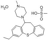 3-Ethyl-11-(4-methylpiperazino)-10,11-dihydrodibenzo(b,f)thiepin metha nesulfonate hemihydrate Structure